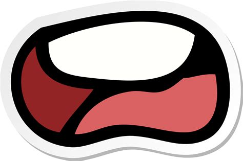 Sticker Of A Cartoon Unhappy Mouth Png