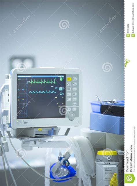 Surgery Hospital Operating Room Heart Rate Monitor Stock Photo - Image ...