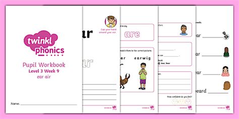 Ear Air Level 3 Week 9 Phonics Workbook Twinkl