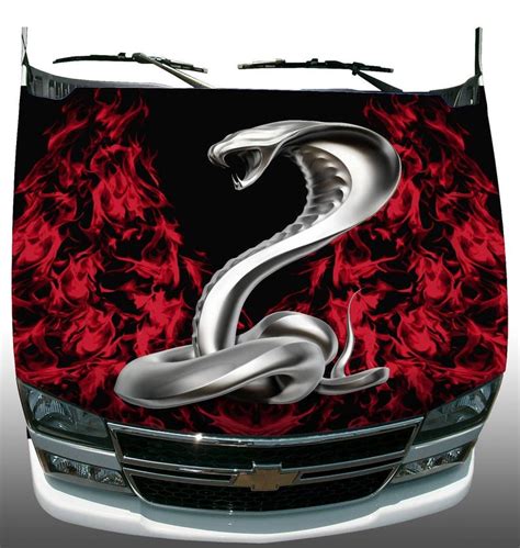 Red Fire Flames Cobra Hood Wrap Wraps Vehicle Sticker Vinyl Etsy