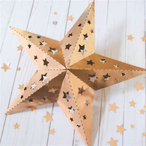 3D Paper Star Templates DIY Paper Star Craft SVG PDF Template