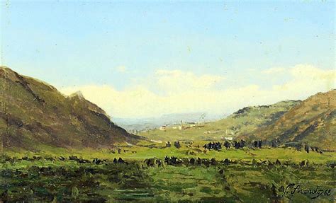 Avondo Vittorio Paesaggio Piemontese 1862 Olio Su Tavola 18 X 30