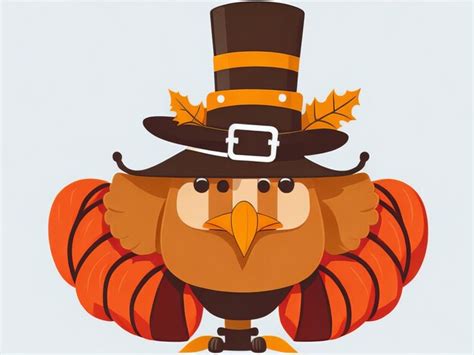 Premium Ai Image A Turkey Wearing A Pilgrim Hat And A Hat With A Leaf