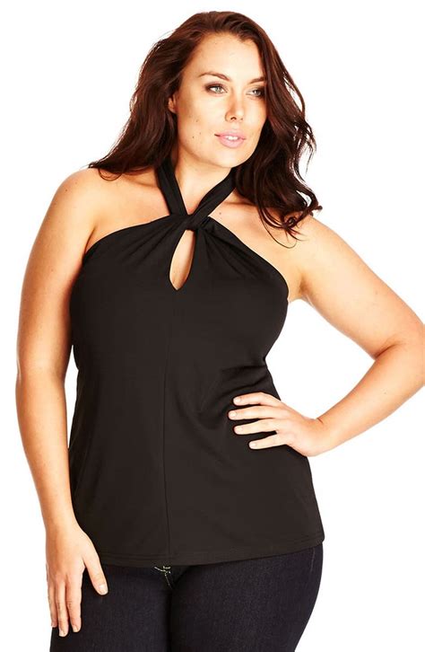 City Chic Knot Halter Top Plus Size Nordstrom