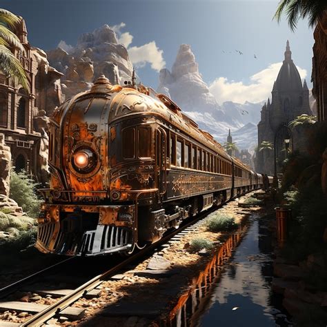 Premium Photo Wild West Era Train Enters The City