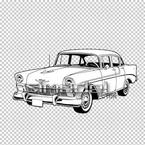 Chevrolet Belair Car Vector Svg Ai Eps Dxf Png Etsy