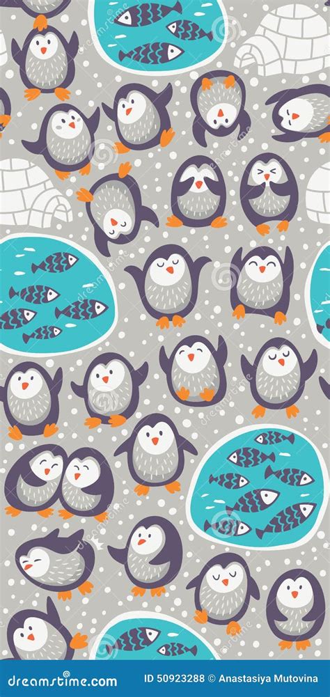 Cartoon Vector Seamless Pattern With Funny Stock Vector Illustration