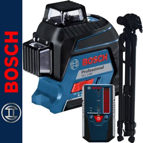 Laser płaszczyznowy GLL 3 80 BOSCH Statyw 1 4m Detektor LR6 BOSCH