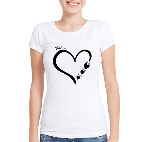 Camiseta Personalizada Corazón De Mamá Calledelregalo Es