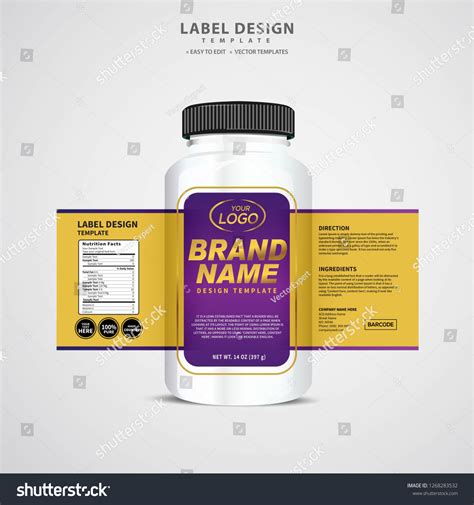 Bottle Label Package Template Design Label Stock Vector (Royalty Free ...