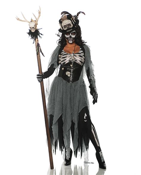 Wizard Horror Voodoo Skull Costume Women Men Coat Jumpsuit Robe Priest