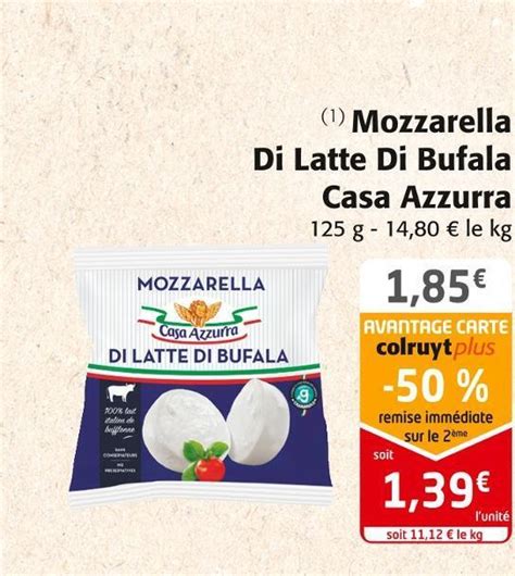 Promo Casa Azzurra Mozzarella Di Latte Di Bufala Chez Colruyt