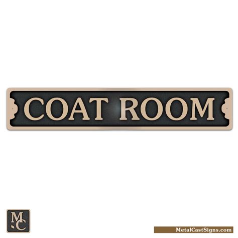 Coat Room 875 Bronze Door Sign Metal Cast Sign Co