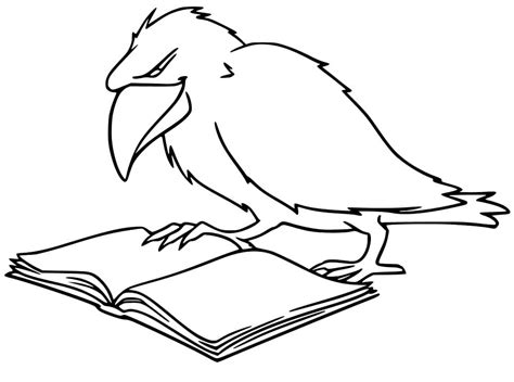 Raven Reading Book Coloring Page Free Printable Coloring Pages For Kids