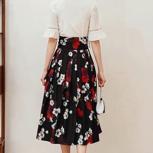 Women S Modern Hanbok Jeogori Top Blouse White Black Flower Skirt Korea