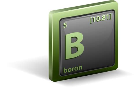 Boron Chemical Element Chemical Symbol With Atomic Number And Atomic Mass 1929000 Vector Art