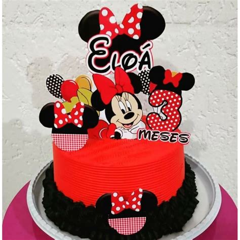 Topo De Bolo Minnie Vermelha Shopee Brasil