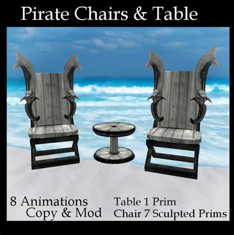 Second Life Marketplace Athy Designs Pirate Chair And Table Furniture