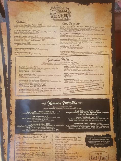 Menu At Whiskey Kitchen Pv Restaurant Puerto Vallarta