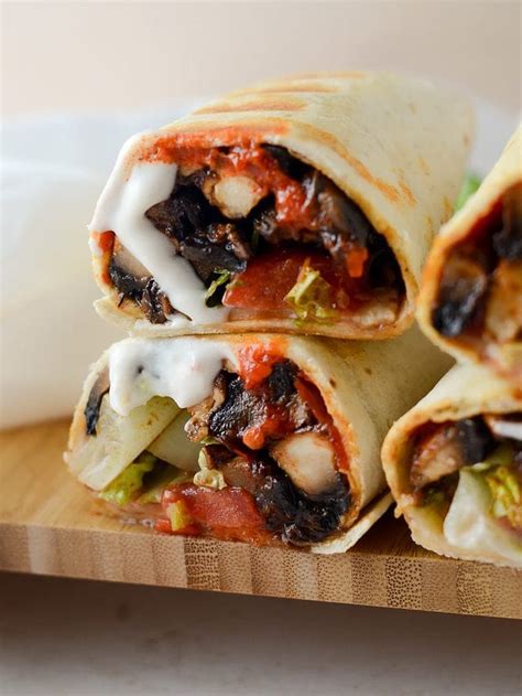 Grilled Portobello Mushroom Wrap With Yogurt Tahini Sauce Naturallie