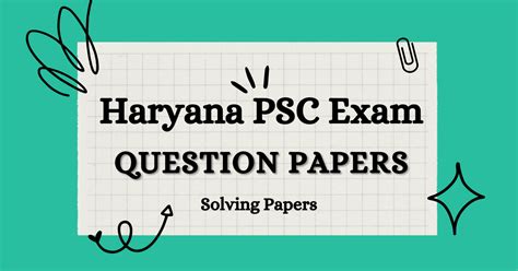 Haryana Psc Previous Year Question Papers