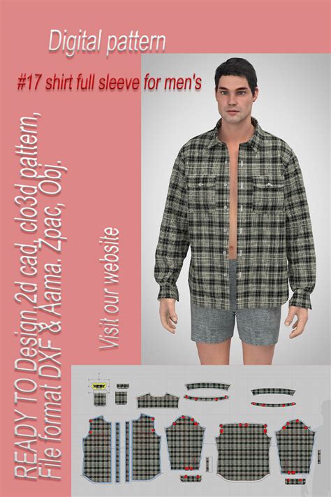 Shirt Clo3d Pattern For Mens Wear 17 For Sale Apparel Solutions