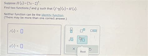 Solved Suppose H X X Find Two Functions F And G Such Chegg