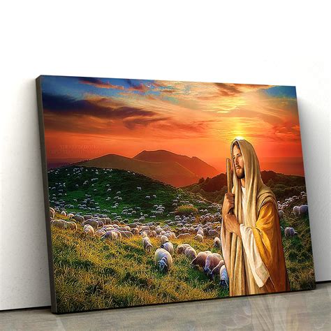 Jesus And Sheep - Jesus Canvas Wall Art - Christian Wall Art – Ciaocustom