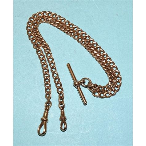 An 18ct Yellow Gold Curb Link Albert Watch Chain 44 5cm 43 2g