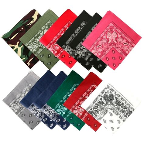 Large Bandanas 27 X 27 Versatile Biker Rags Classic Paisley Bandana Pattern Mix12 Pc