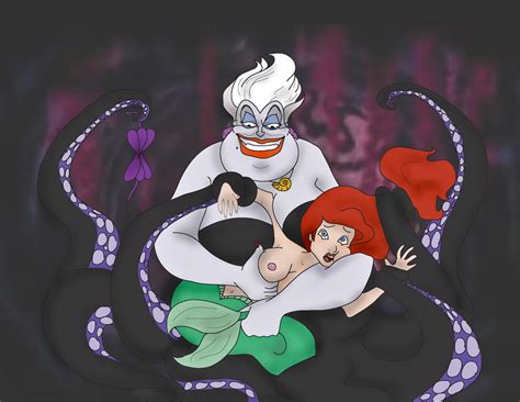 Rule 34 Ariel Ariel The Little Mermaid Breast Squeeze Disney Disney Princess Disney Villains