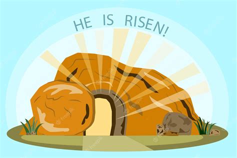 Premium Vector Easter Cave Stone Vector Illustration