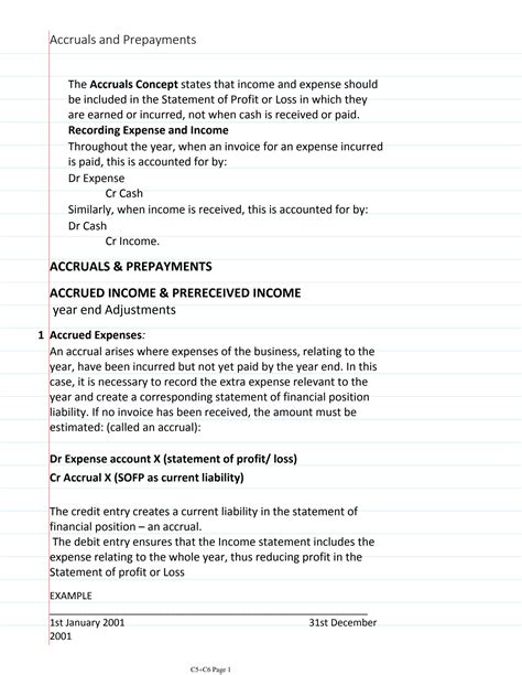 Solution Accruals And Prepayments Notes Studypool