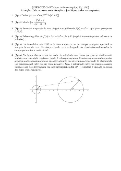 Prova 20 Dezembro 2013 questões UFES CCE DMAT prova2 c lculo1