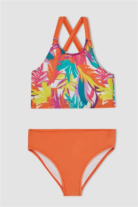 Defacto Kız Çocuk Desenli Bikini Takım Z6515a623sm Fiyatı Yorumları Trendyol
