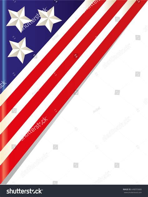 Usa Flag On White Background Template Stock Vector (Royalty Free) 648055888