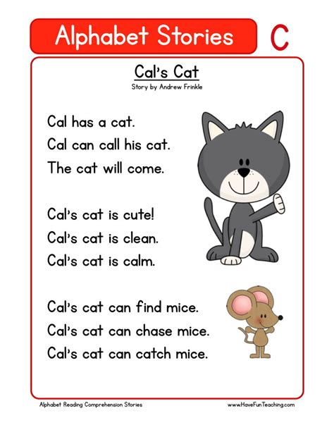 Reading Comprehension Worksheet - Cal's Cat