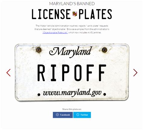 See Marylands Banned License Plates  On Imgur