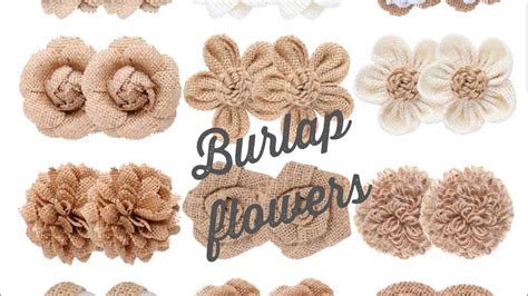 Six Easy Burlap Flowers Burlap Flowers Diy How To Make Burlap