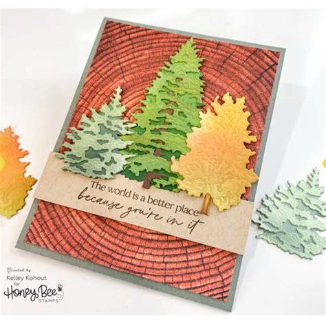 Honey Bee Stamps Lovely Layers Trees Honey Cuts The Foiled Fox