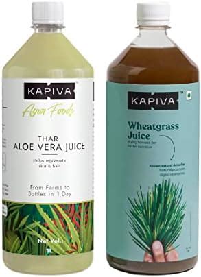 Kapiva Aloe Vera Juice Wheatgrass Juice Ayurvedic Combo For Better