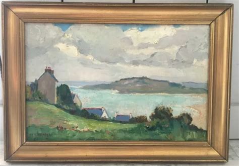 HUILE SUR TOILE Paysage marine ile presqu ile océan Bretagne France