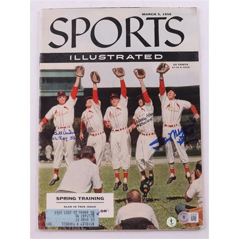 Stan Musial Walley Moon Bill Virdon Signed Sports Illustrated