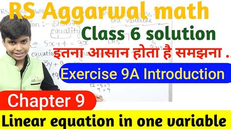 Introduction Linear Equation In One Variable Chapter Exercise A