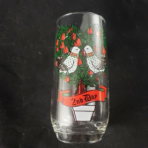 12 Days Of Christmas Drinking Glass Tumbler 2nd Day Replacement 16 Ounce Size Ebay