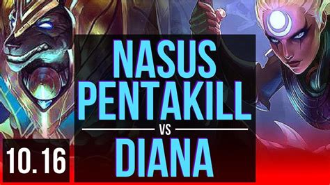 Nasus Vs Diana Top Pentakill 3 2m Mastery Points Rank 10 Nasus