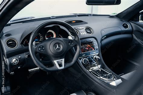 Munich, Germany - September 2022: sports car Mercedes-Benz SL65 AMG Black Series interior and ...