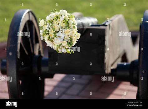 Loaded Gun Wedding Bouquets Stock Photo Alamy