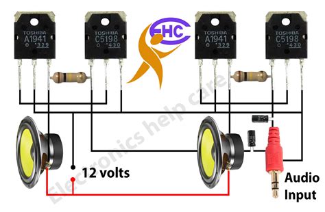 Easy Amplifier Circuit Diagram Using A1941 And C5198 Electronics Help