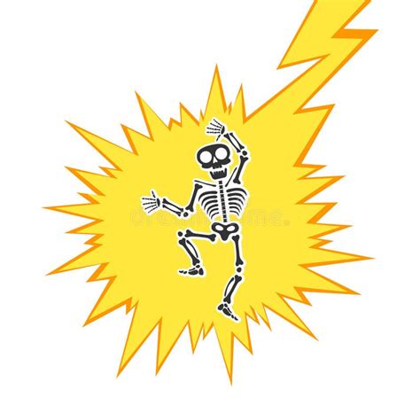 Skeleton Electric Shock By High Voltage Or Lighting Electrocuted